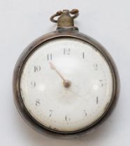 William Bardwell of London, A silver cased open faced key wind fusee pocket watch, London 1810,