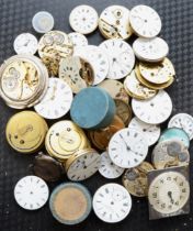 A group of mixed pocket and wrist watch parts/spares.