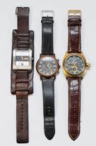 Three Gentleman's fashion wrist watches to include a Wingmaster example, T0722.