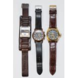 Three Gentleman's fashion wrist watches to include a Wingmaster example, T0722.