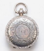 A Victorian silver Sovereign case, by Minshull & Latimer, Birmingham 1890, chased foliate scroll