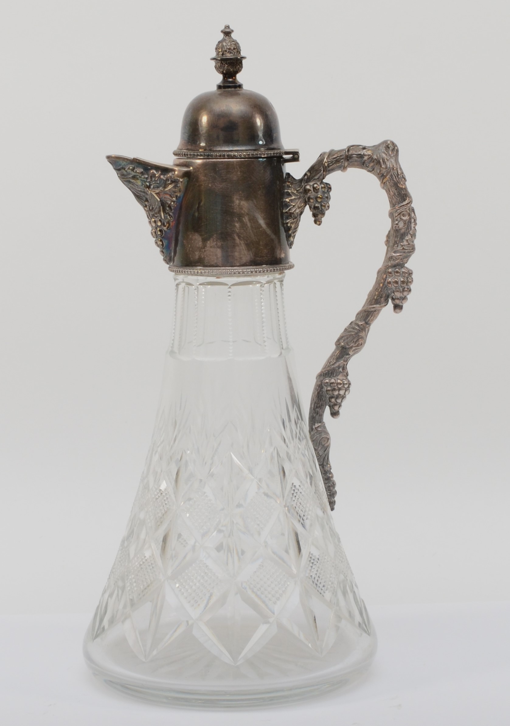 A cut glass and silver mounted claret jug, by Warwickshire Reproduction Silver, Birmingham 1972, the - Image 3 of 5