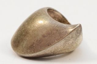 Georg Jensen, a Danish sterling silver Modernist ring, designed by Nanna Ditzel, makers mark,