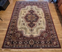 A large machine made floral wool rug, 'Shiraz Super' made in Germany, 350 x 250cm.