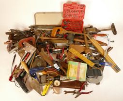 A collection of early 20th century and later carpenters hand tools and associated accessories in two