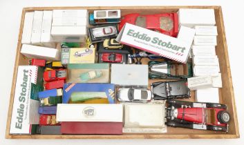 A collection of boxed and loose diecast model vehicles, makers to include Corgi, Lledo, Burago and