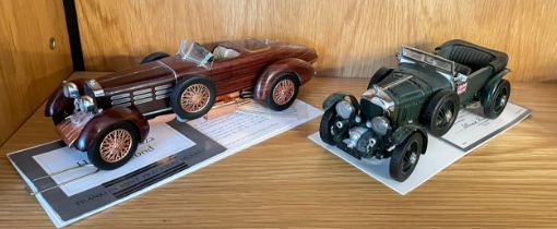 Franklin Mint; 1:24 scale diecast replica model cars, comprising of a 1924 Hispano-Suiza Tulipwood