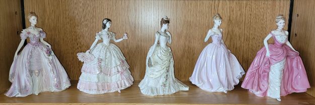 Coalport porcelain figurines, comprising five Ltd editions - The Fairytale Begins, Olivia, Embassy