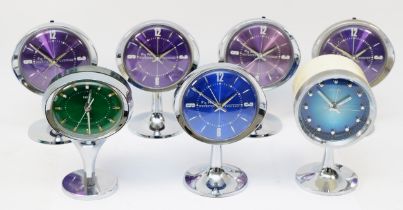 A collection of 1970s chrome plated desk/mantel alarm clocks, comprising five Westclox 'Big Ben'