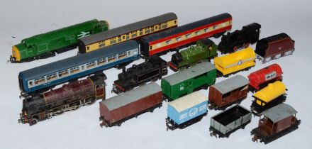 Hornby Railways; 00 gauge, to include five locomotives, three carriages and eight goods wagons.