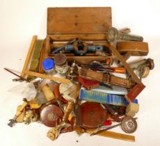 A collection of early 20th century and later carpenters hand tools and associated accessories in two