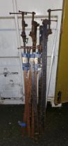 Four sash clamps, 160cm, four sash clamps, 110cm and other clamps