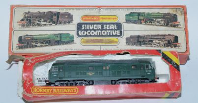 Hornby Railways; 00 gauge B.R Class 29 diesel locomotive, boxed, with a B.R Britannia locomotive &