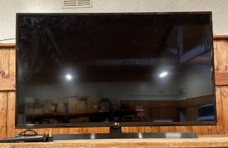 A LG 43inch Smart TV, 2018, model number 43UK6400PLF, with Ac lead and remote.