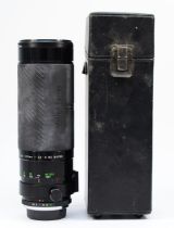 Vivitar series 1 100-500mm macro zoom lens, cased.