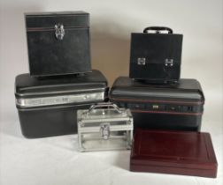 A collection of various modern jewellery boxes and vanity cases