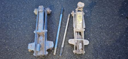 A 2 ton car trolley jack and another similar