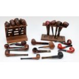 A collection of tobacco pipes, makers to include DR Max, Carey and others, together with two pipe