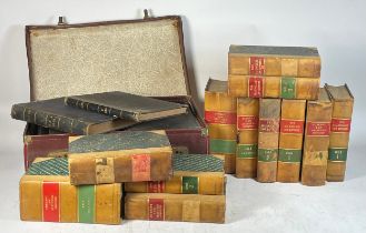 Twelve volumes of Punch hardback books, circa 1900s, together with twelve mid 20th century law