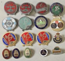 A collection of Audax UK long distance cyclying medals