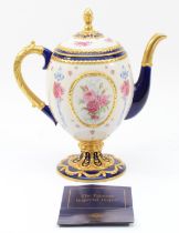 House Of Faberge; 'The Imperial Teapot' crafted porcelain for Franklin Mint, hand painted and