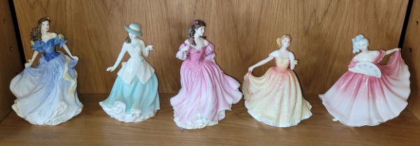 Royal Doulton figurines, comprising Rebecca HN4041, Lorraine HN4301, Laren HN3975, Deborah HN3644