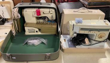 Six portable electric sewing machines, circa mid 20th century, makers to include Frister Rossmann,