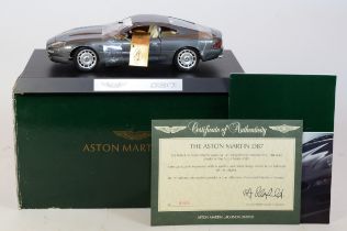 A diecast model Aston Martin DB7 by Guillow, endorsed by Aston Martin Lagonda Ltd, 1:18 scale, Ltd