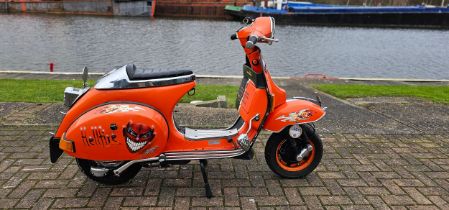 1982 Vespa P80X, 150cc. Vehicle Registration number BWT 336X. Frame number V8X1T 19574. Engine