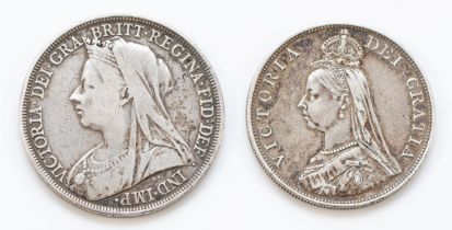 Victoria, crown, 1895, edge inscribed; DECUS ET TUTAMEN ANNO REGNI LVIII, together with a double