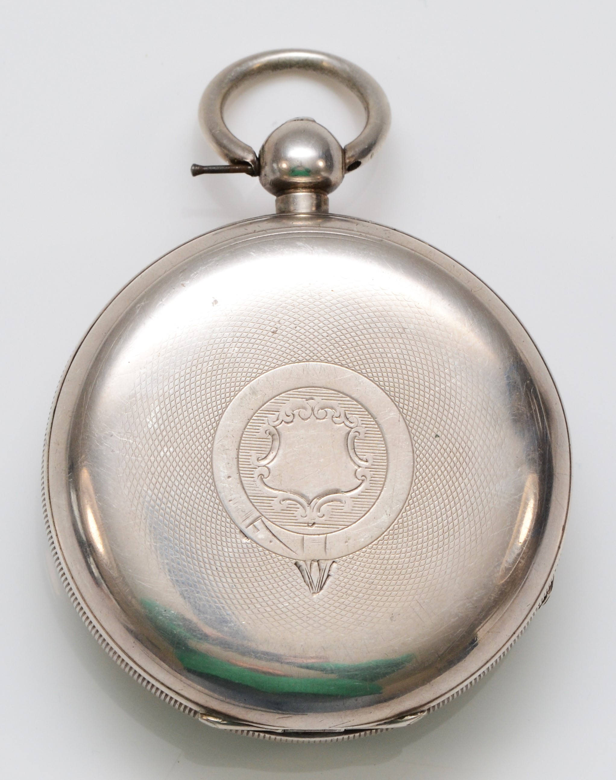 A silver key wind open face pocket watch, Birmingham 1909, inner cover engraved "High Ham - Image 2 of 3