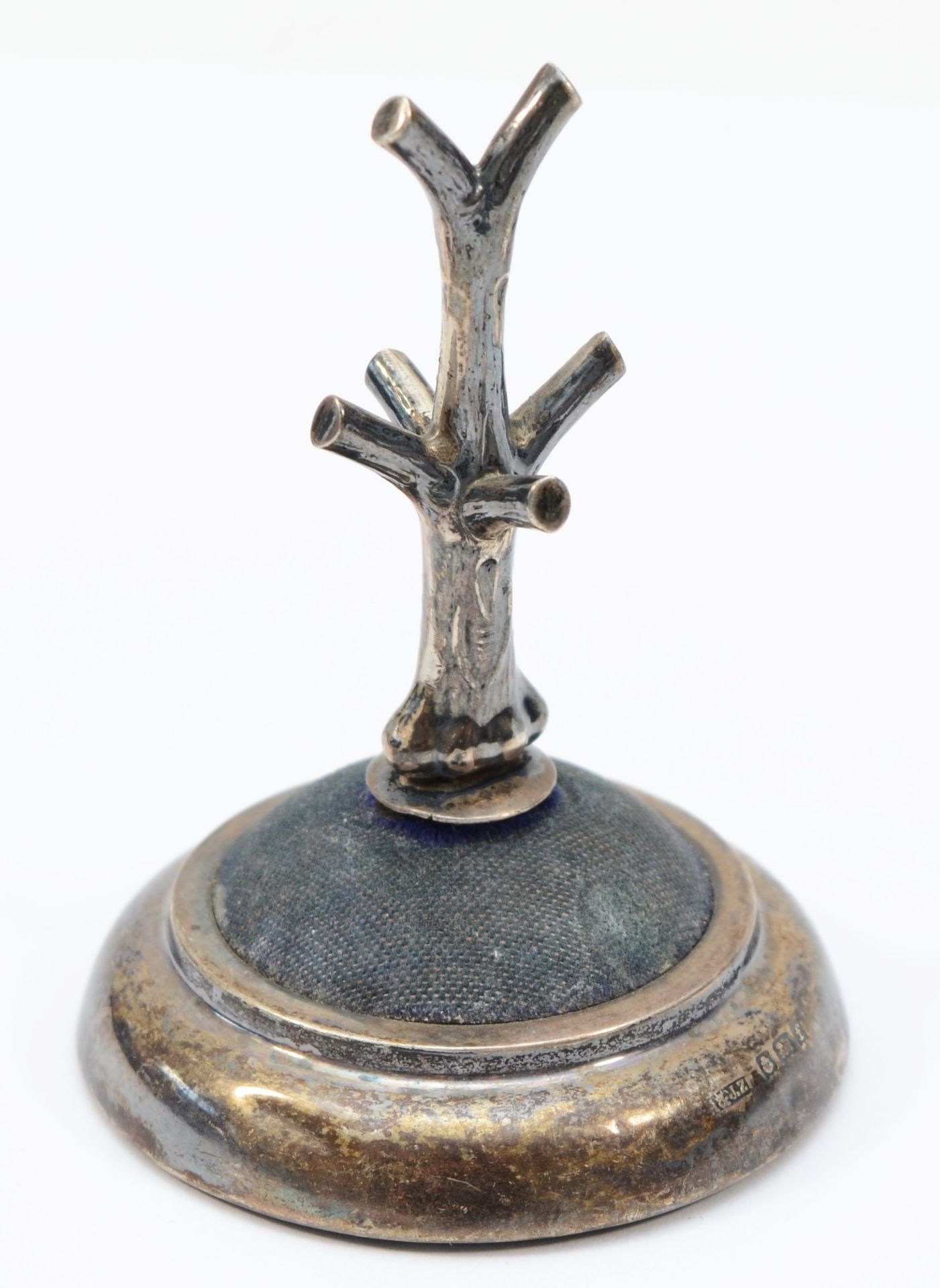 An Edwardian silver ring tree/hat pin stand, Birmingham 1905, 9cm, loaded. - Image 2 of 2