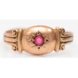 An Edwardian 9ct rose gold and paste ring, Chester 1911, N, 1.5gm