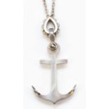 Knud V Anderson, a Norwegian heavy silver anchor pendant, 63mm, 60cm chain, 33gm