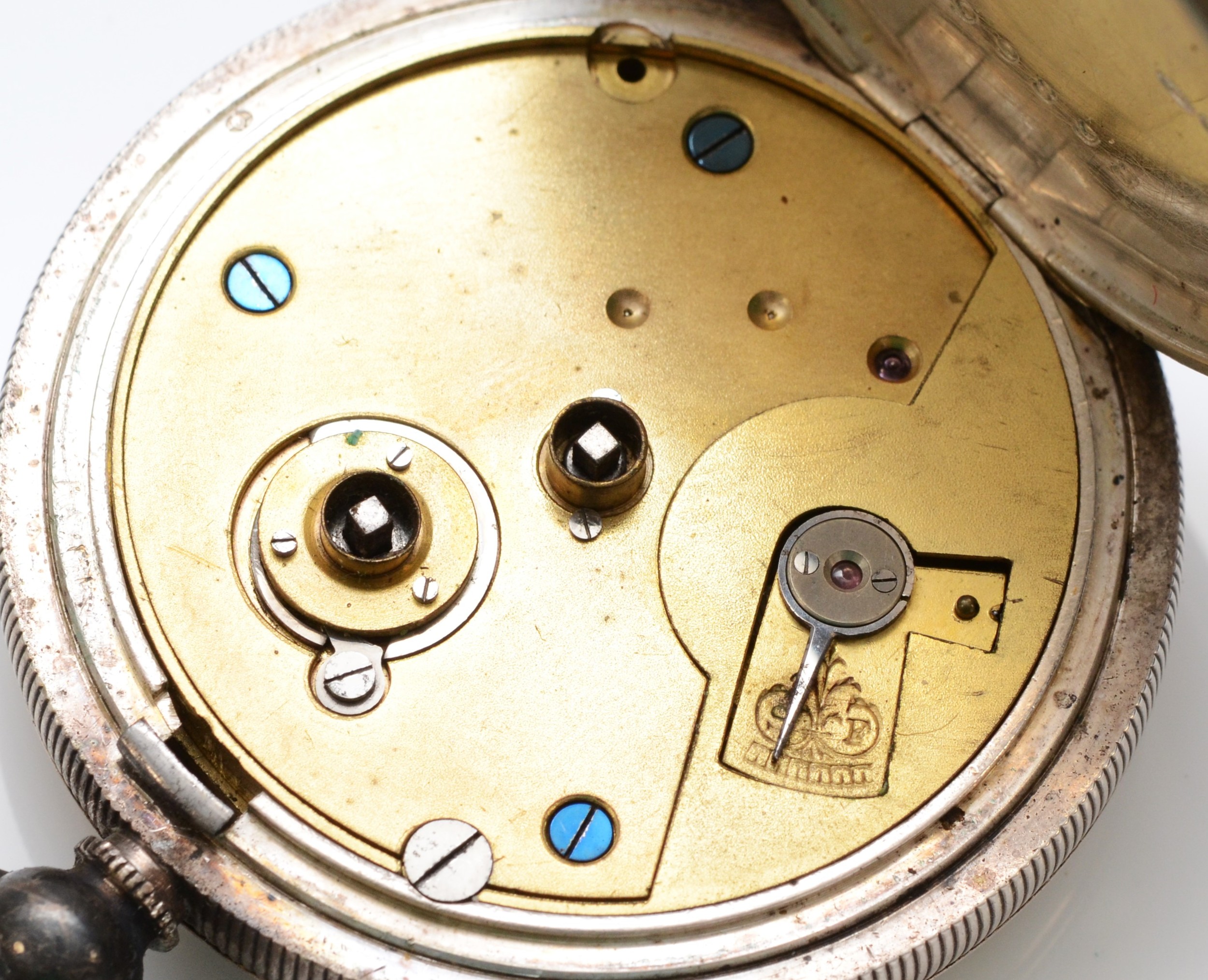 Kay's Triumph, silver key wind open face pocket watch, London import 1910, 50mm, working when - Image 3 of 3