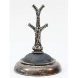 An Edwardian silver ring tree/hat pin stand, Birmingham 1905, 9cm, loaded.