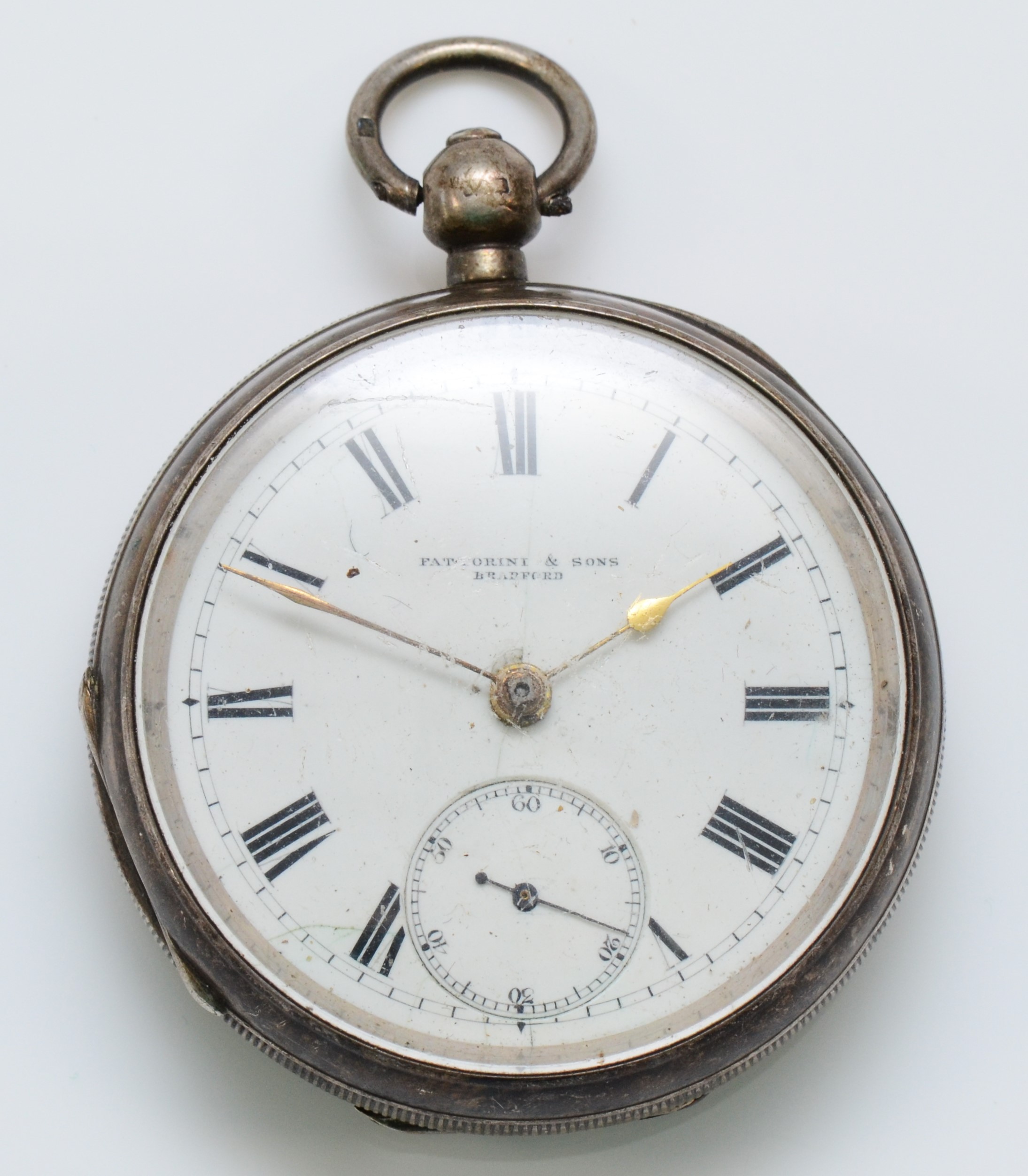 Waltham for Fattorini & Sons, a silver key wind open face pocket watch, Birmingham 1912, 51mm,
