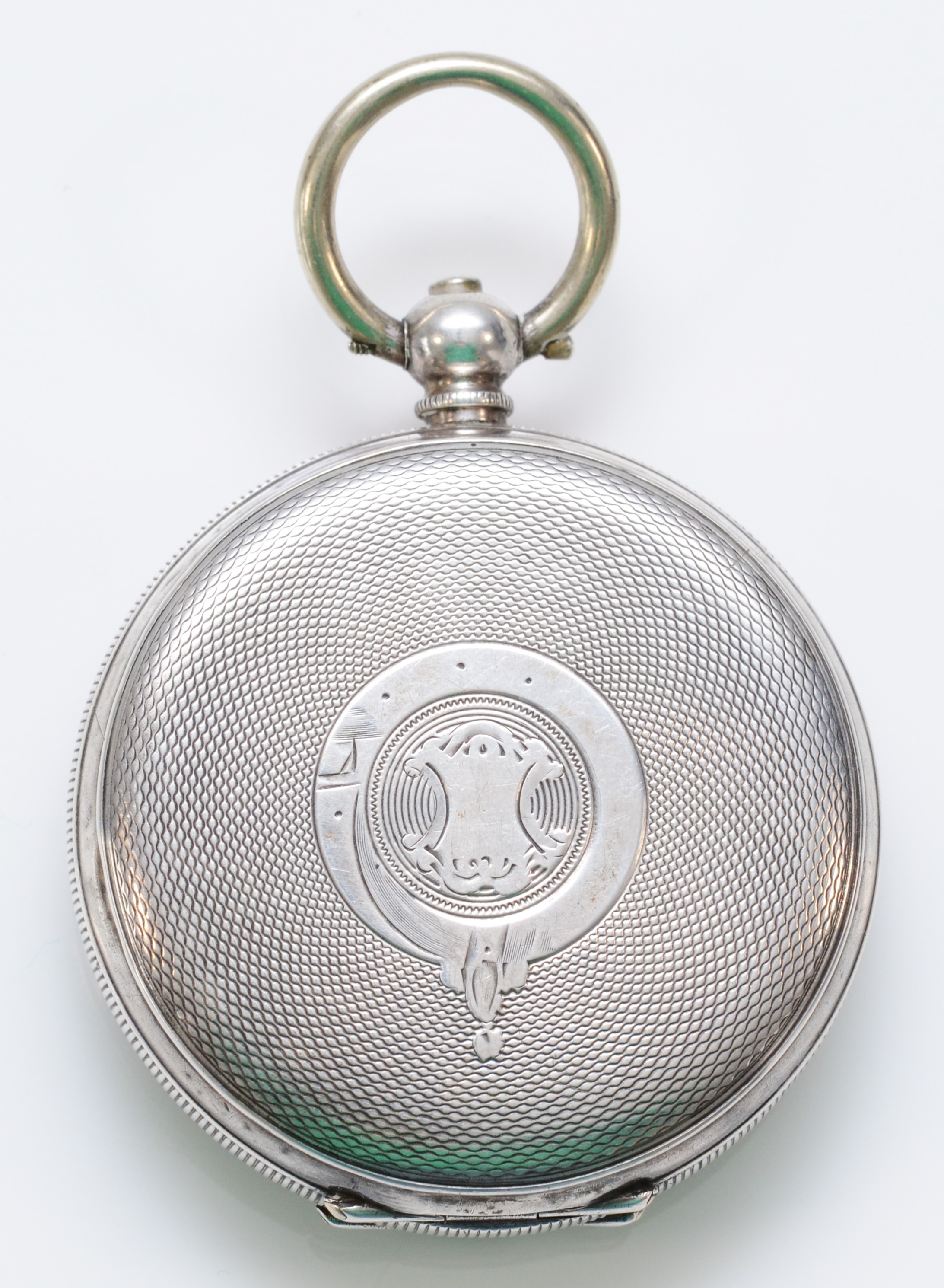 An 800 standard silver key wind open face pocket watch, metal cuvette, 44mm, working when catalogued - Image 2 of 3