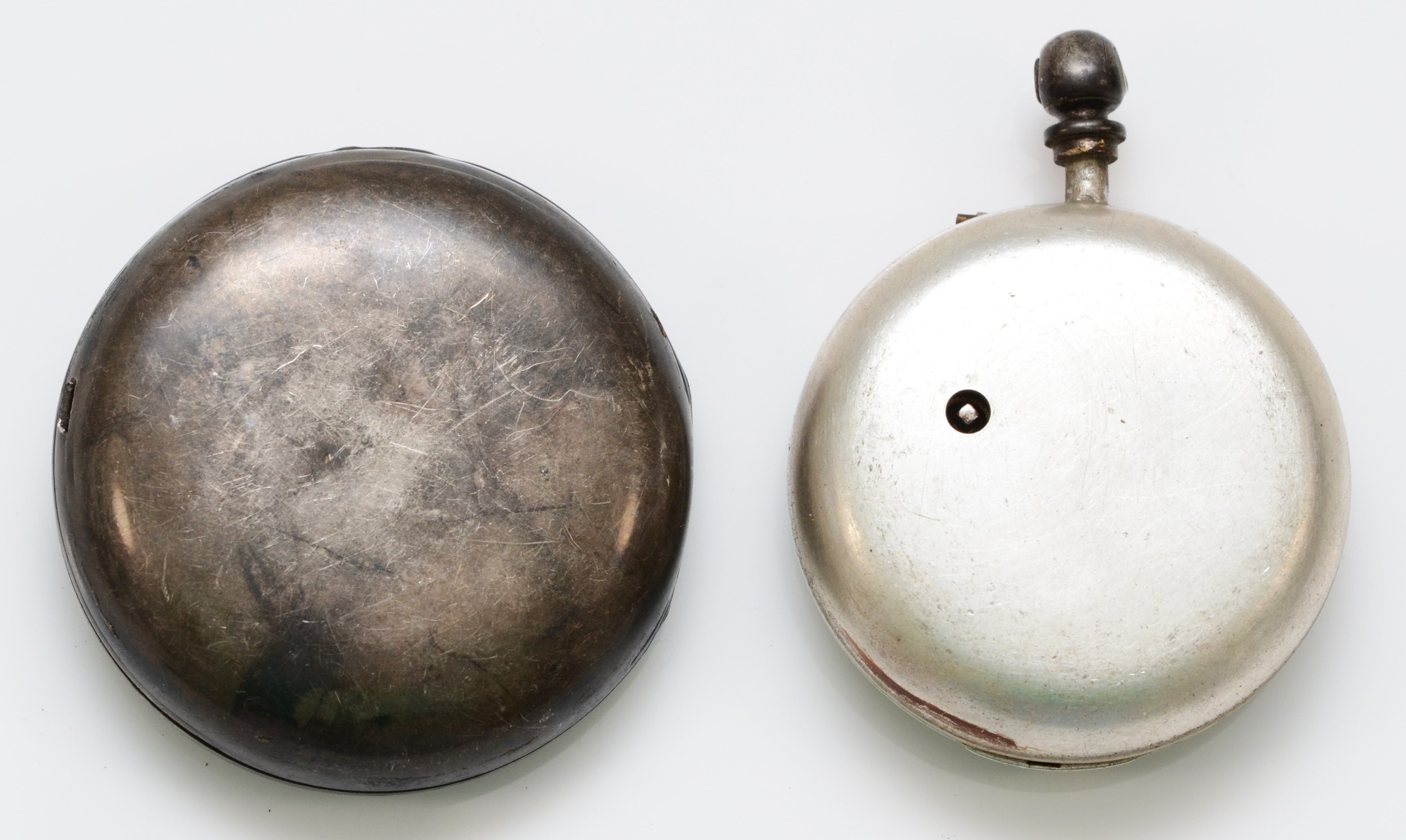 John Hislop, Peebles, a silver pair cased fusee pocket watch, both cases Chester 1886, signed and - Image 4 of 5