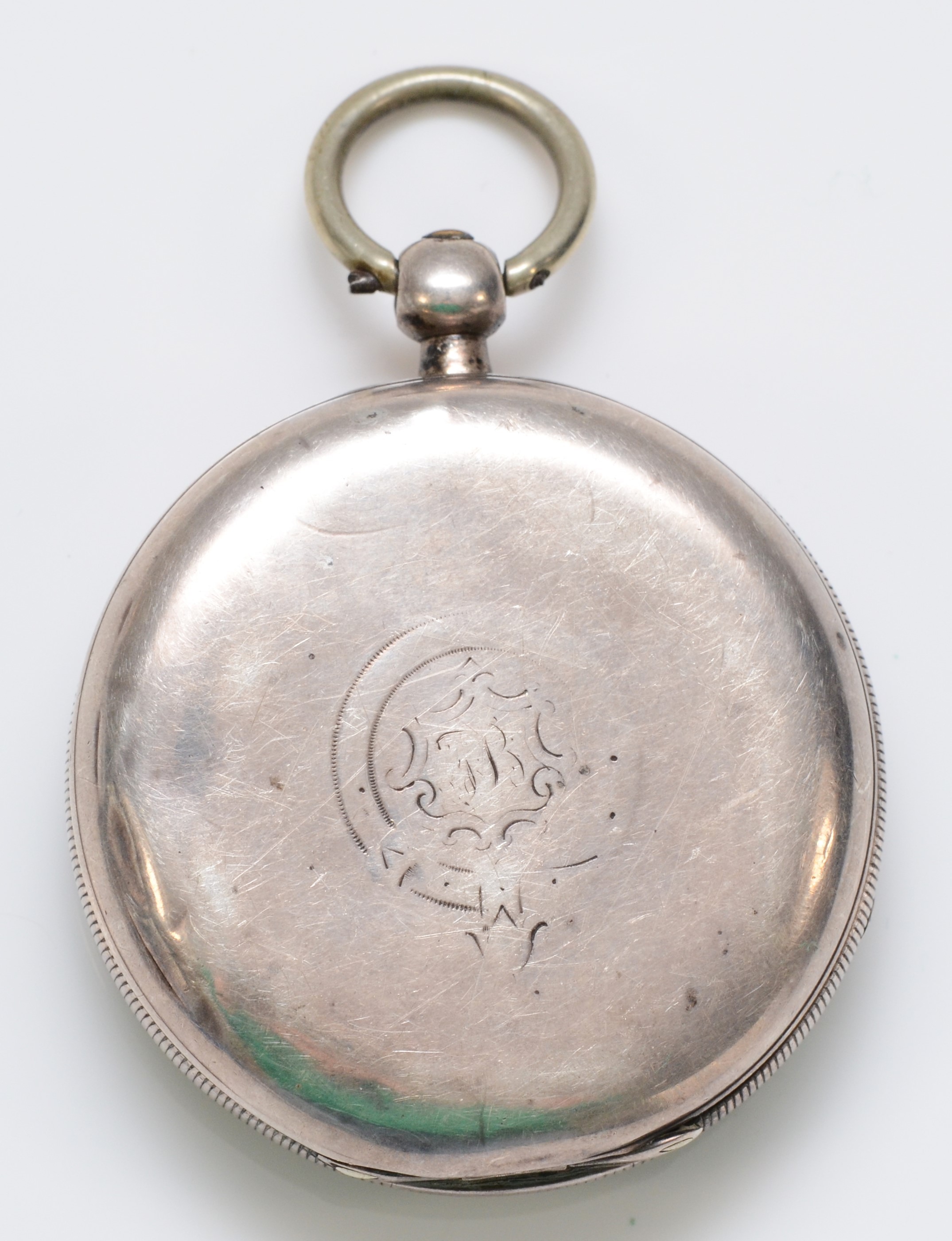 A silver key wind open face pocket watch, Birmingham 1900, 50mm, not working when catalogued but - Image 2 of 3