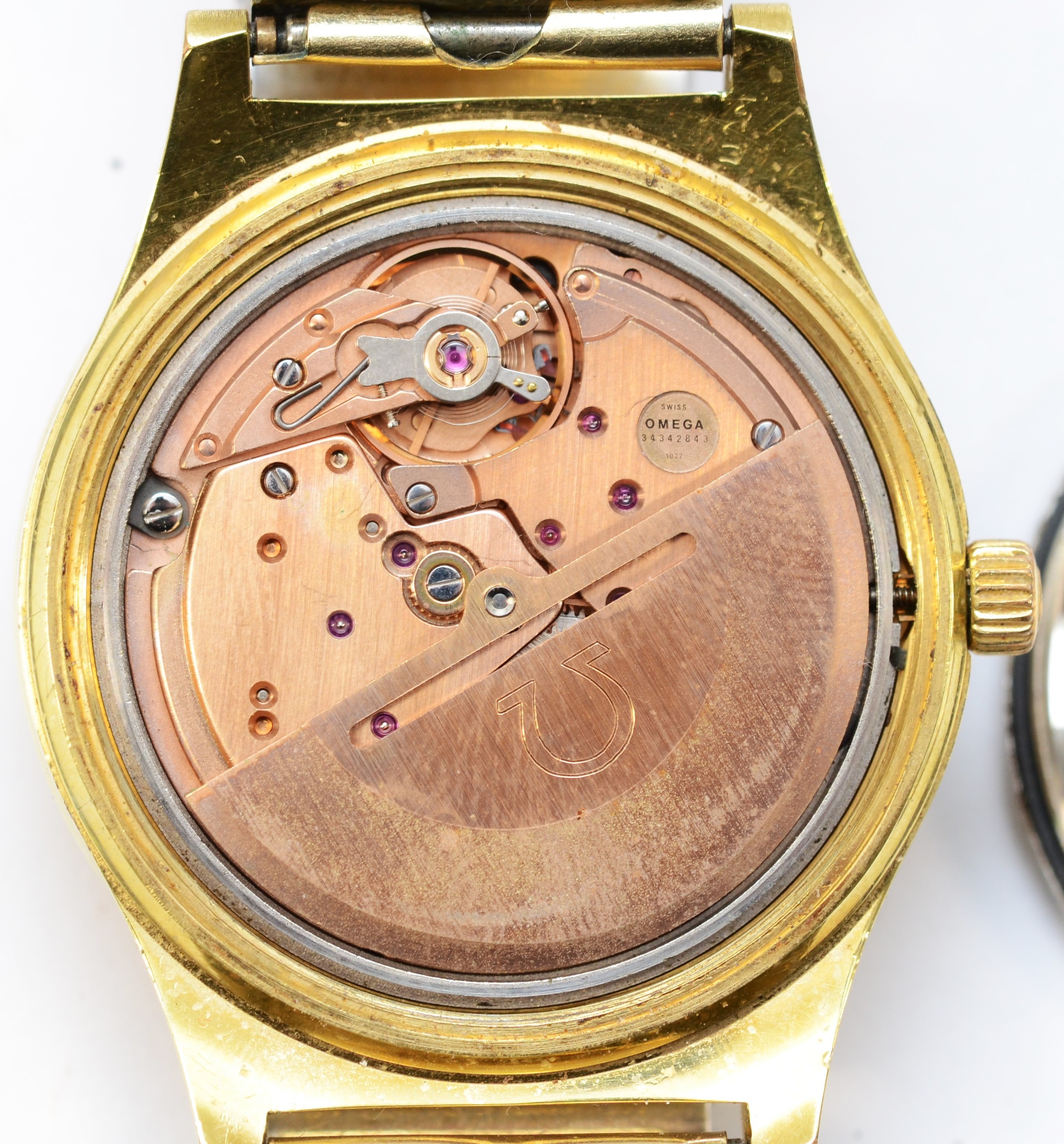 Omega, a gold plated automatic day/date gentlemans wristwatch, c.1975, ref. 166.0169, the silvered - Image 4 of 6