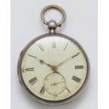 A silver key wind open face pocket watch, Birmingham 1900, 50mm, not working when catalogued but