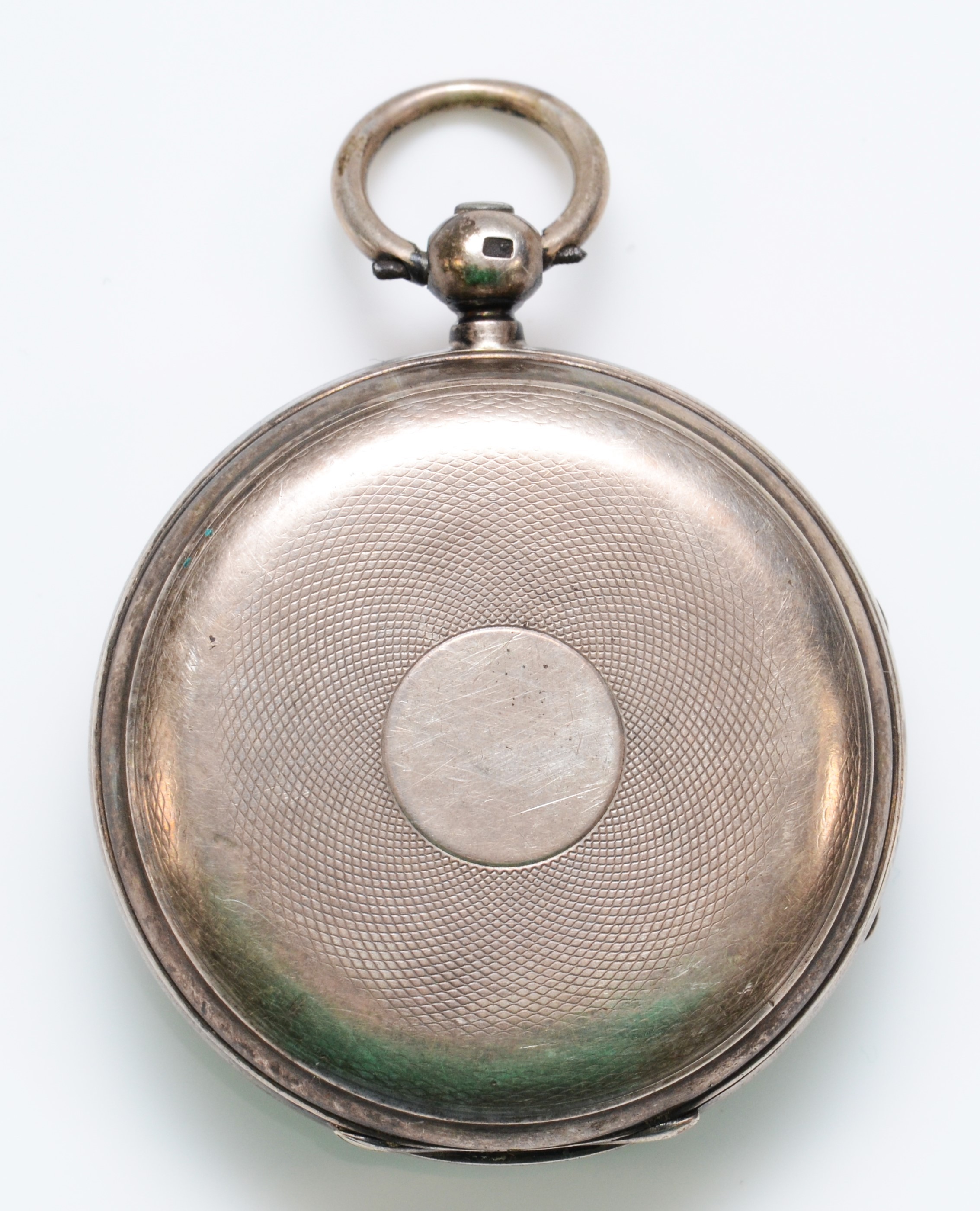 A silver key wind open face pocket watch, London 1880, 46mm, working when catalogued but not - Image 2 of 3
