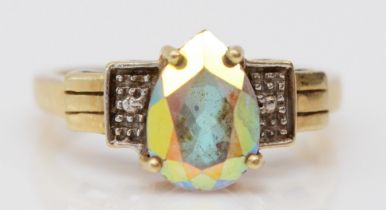 A 9ct gold coated topaz dress ring, N, 3.2gm