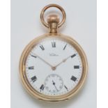 Waltham, a gold plated manual wind open face pocket watch, Traveller movement numbered 15,337,468,