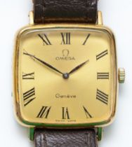 Omega, a gold plated manual wind gentleman's wristwatch, ref511.415, the movement numbered 37,183,