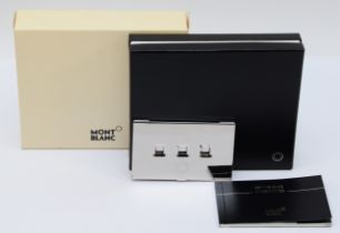 Mont Blanc, a steel business card holder, apparently unused, box and service booklet