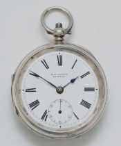 F.C. Scott, Redhill, a silver key wind open face pocket watch, Birmingham 1899, 50mm, working when