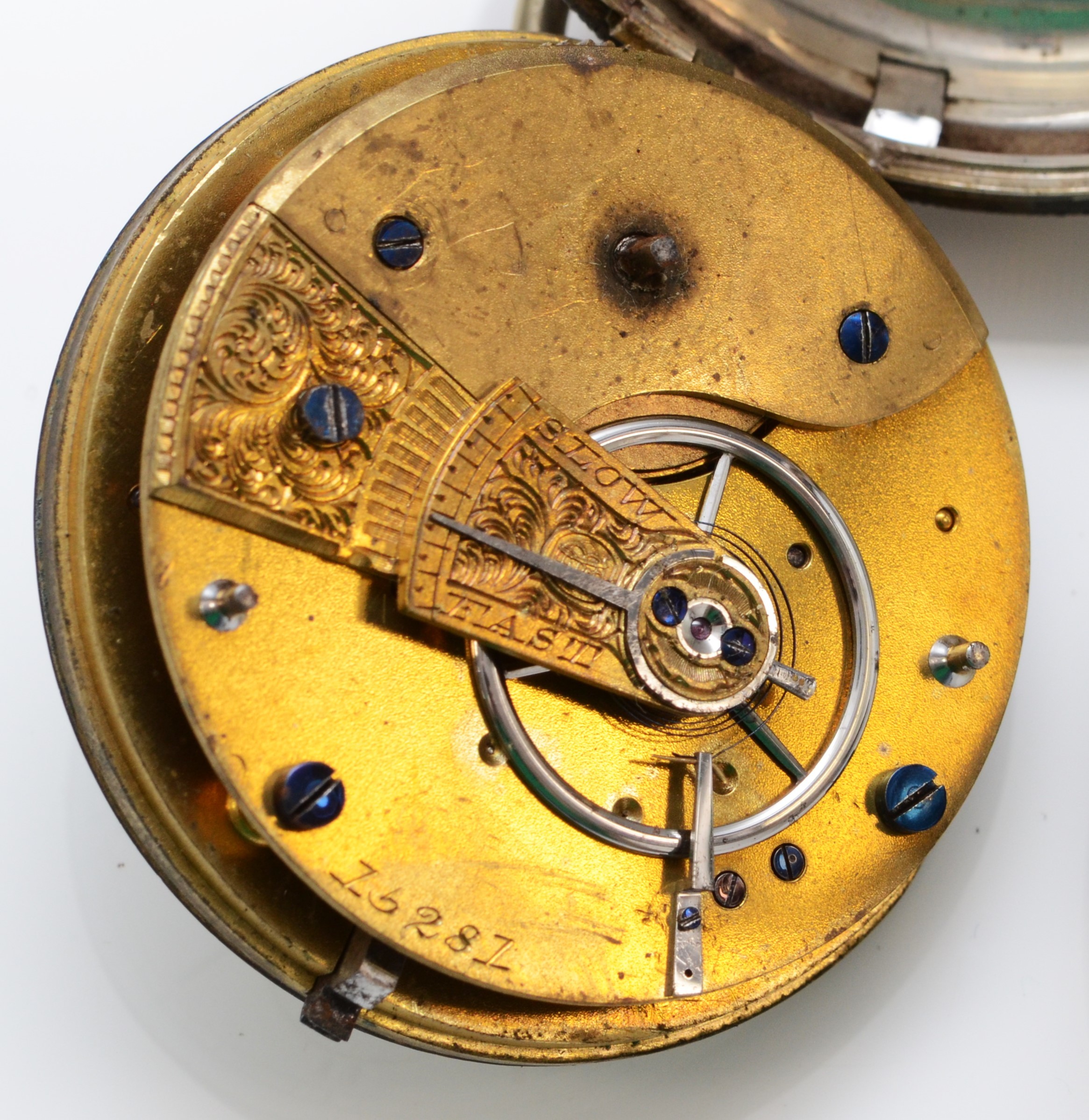 A silver key wind open face pocket watch, Birmingham 1900, 50mm, not working when catalogued but - Image 3 of 3