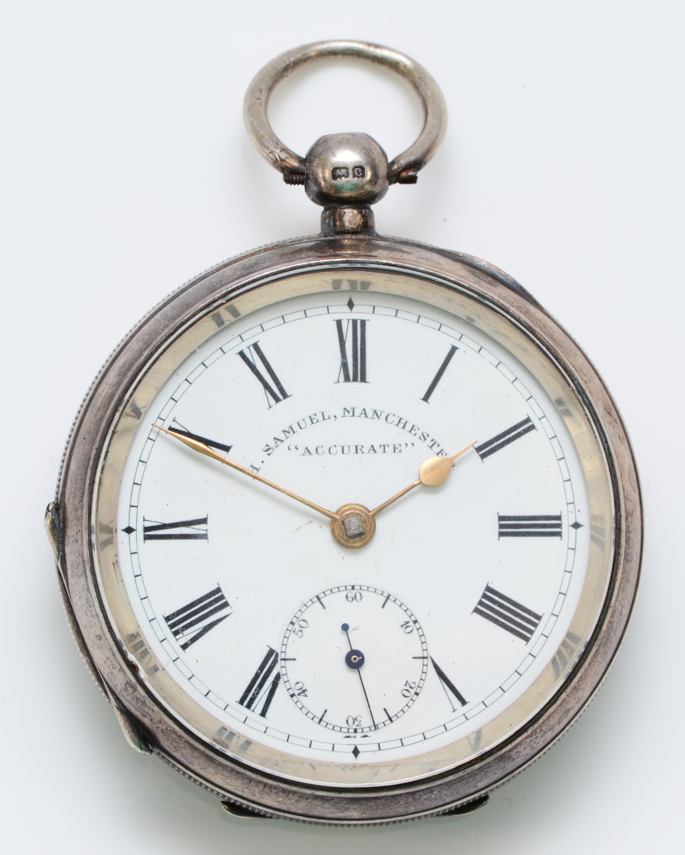 H. Samuel, silver key wind open face pocket watch, Birmingham 1903, 51mm, not working when